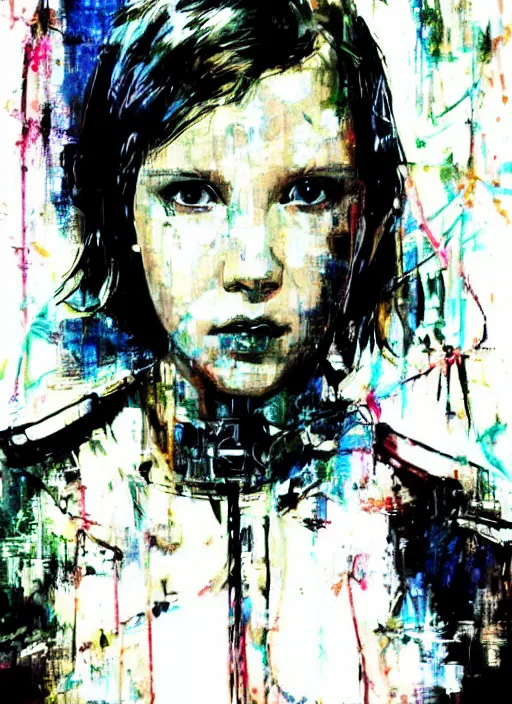 Image similar to Portrait of Millie Bobby Brown by Yoji Shinkawa