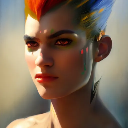 Image similar to mark grayson invincible portrait painting, medium shot, asymmetrical, profile picture, organic painting, sunny day, matte painting, bold shapes, hard edges, street art, trending on artstation, by huang guangjian and gil elvgren and ross tran