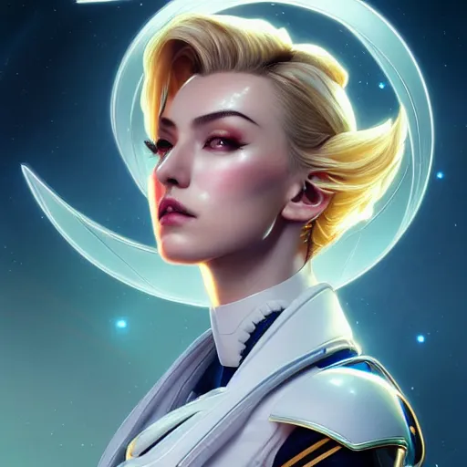 Image similar to symmetry!! portrait of sailor uranus! alien in the style of horizon zero dawn, machine face, intricate, elegant, highly detailed, digital painting, artstation, concept art, smooth, sharp focus, illustration, art by artgerm and ross tran and greg rutkowski and alphonse mucha, 8 k