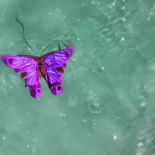 Prompt: water shaped like a butterfly