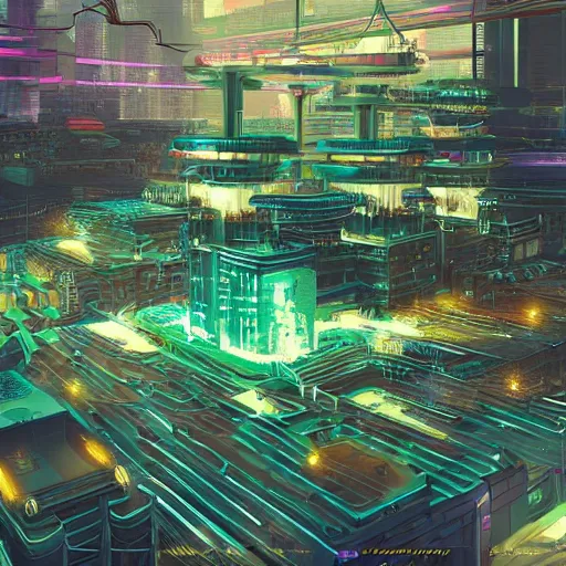 Prompt: cyberpunk future powerplants