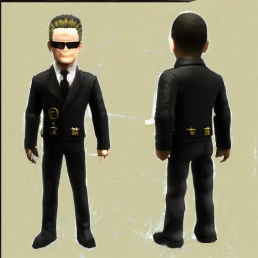 Prompt: albert wesker wearing a cardboard box