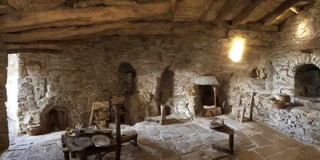 Image similar to medieval cottage interior