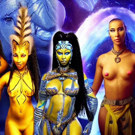 Prompt: nicki minaj as a beautiful na'vi in avatar, studio photo, award winning