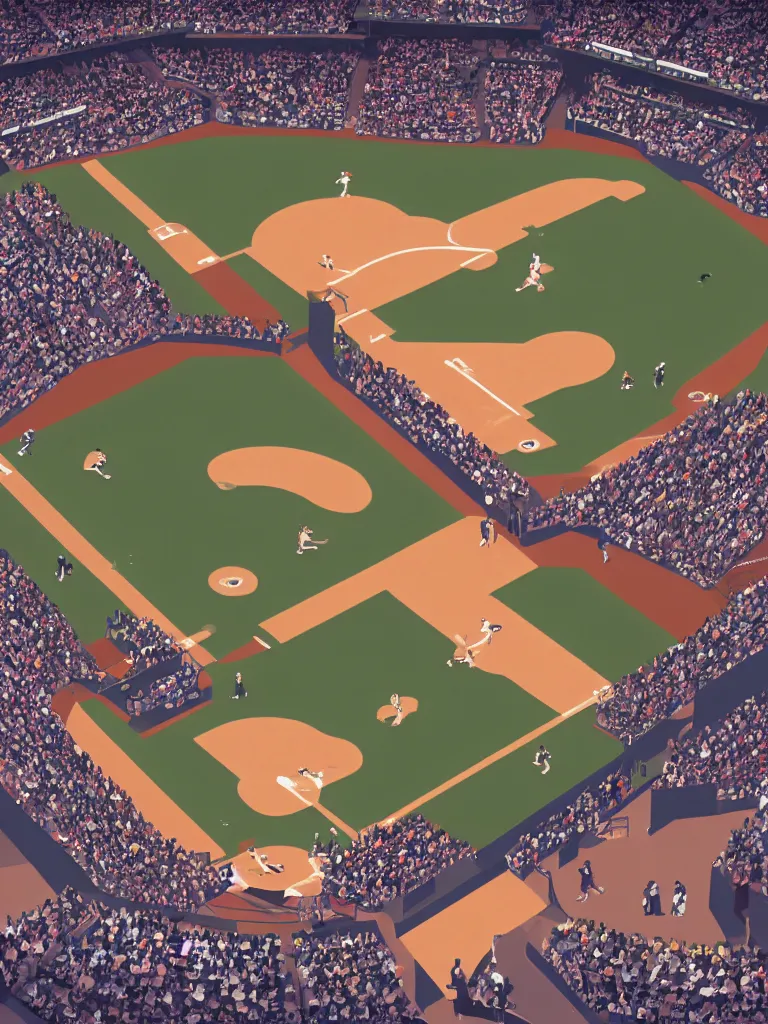 Prompt: take me out to a ball game by disney concept artists, blunt borders, rule of thirds
