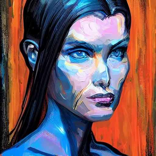 Image similar to woman portrait made out of paint, beautiful, cyborg, comic book art, time travel 🧭