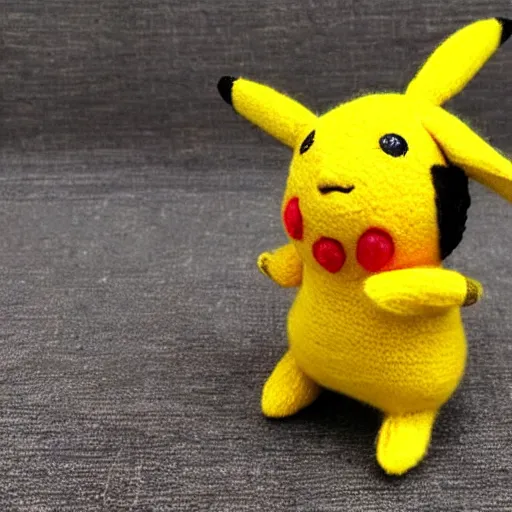 Image similar to a yarn Pikachu