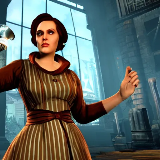 Image similar to an in-game screenshot of Adele as a character in Bioshock Infinite