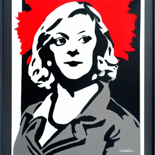 Image similar to individual furry liz truss silk screen portrait banksy style