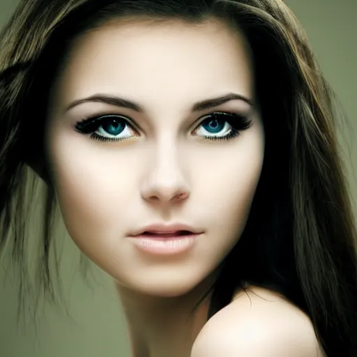 Prompt: face of beautiful woman, with eyes