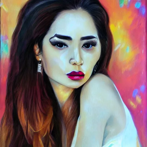 Prompt: Estefania Villegas Burgos , realistic face, in a jazzy mood,