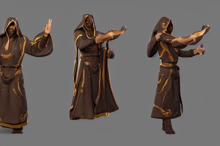 Image similar to cultist wearing robe, paladins, unreal engine, 3 d render,