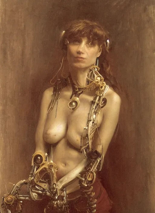 Image similar to portrait of pathetic biomechanical being by benjamin - constant jean - joseph