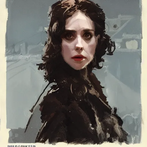 Prompt: alison brie as john snow, closed eyes, intricate, elegant, highly detailed, greg manchess, mucha, liepke, ruan jia, jeffrey catherine jones, ridley scott