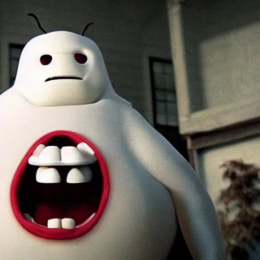 Image similar to “ baymax in horror movie, terrifying, rated r ”