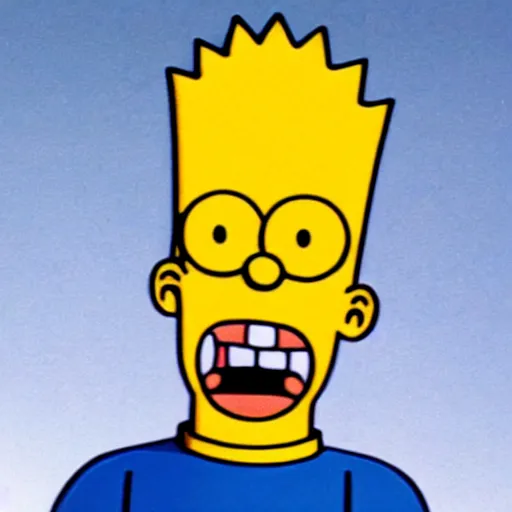 Image similar to a still photo of the real bart simpson