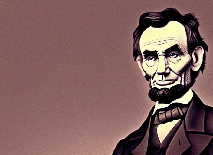 Prompt: abraham lincoln giving the gettysburg address, animated by don bluth, 8 k scan, vivid color