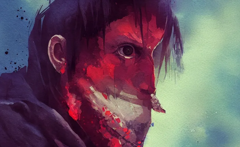 Image similar to a painting of delibirb 6 6 6 trending on artstation in the style of greg rutkowski, 3 d, watercolor, male, portrait, wisdom