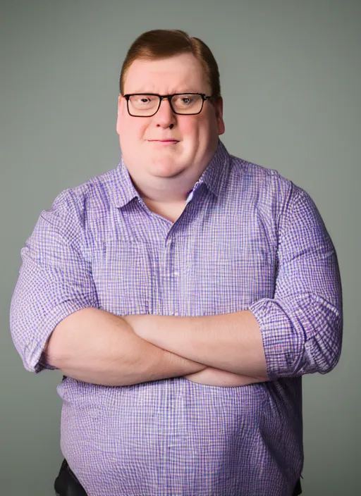 Prompt: Real life Peter Griffin, headshot, studio lighting