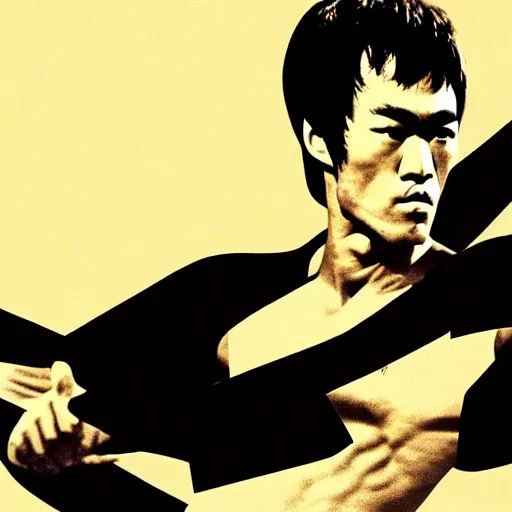 Image similar to portrait of bruce lee by james dean, very detailed, 4 k