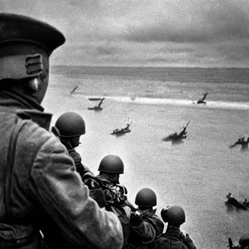 Image similar to the d - day, by robert capa,