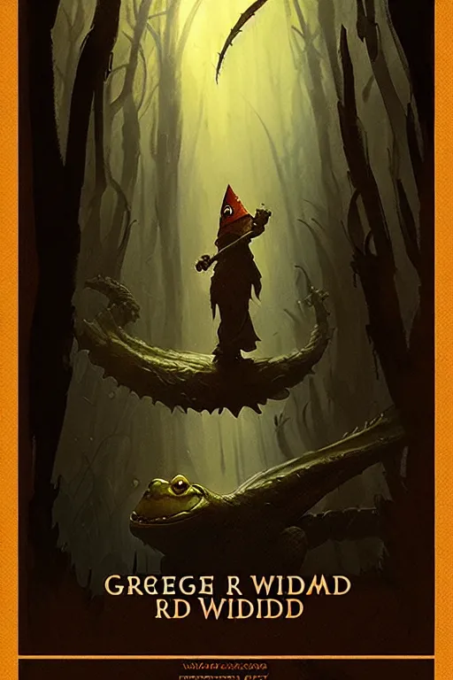 Image similar to greg rutkowski poster. toad wizard