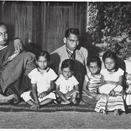 Image similar to vintage photograph of the Bengal family of 1943