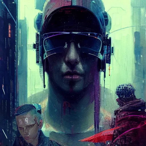 Prompt: a beautiful ukiyo painting of cyberpunk blade runner, wearing japanese techwear, detailed symmetrical close up portrait, intricate complexity, concept art, by ismail inceoglu dragan bibin hans thoma greg rutkowski alexandros pyromallis nekro rene maritte illustrated, perfect face, fine details, realistic shaded, fine - face, pretty face