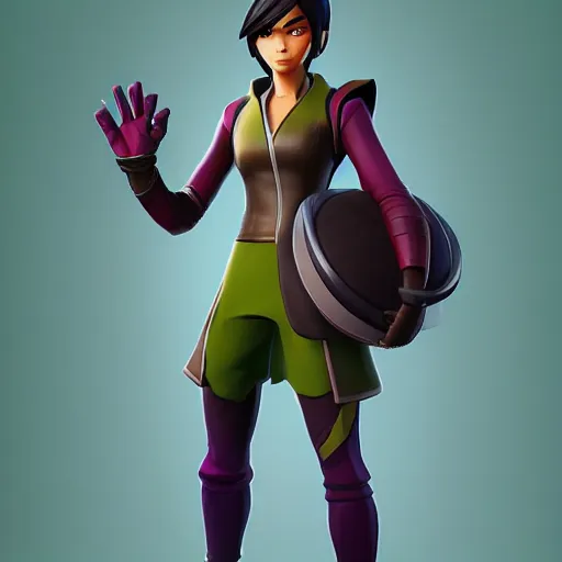 Image similar to toph beifong in fortnite, character render, full body shot, highly detailed, in game render