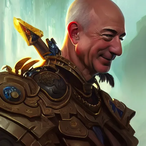 Prompt: Jeff Bezos!! as a amazon warrior, closeup, D&D, fantasy, intricate, elegant, highly detailed, digital painting, artstation, concept art, matte, sharp focus, illustration, hearthstone, art by Artgerm and Greg Rutkowski and Alphonse Mucha