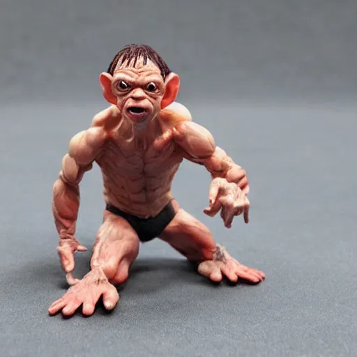 Prompt: gollum smeagol wrestling ultra detailed, ultra realistic