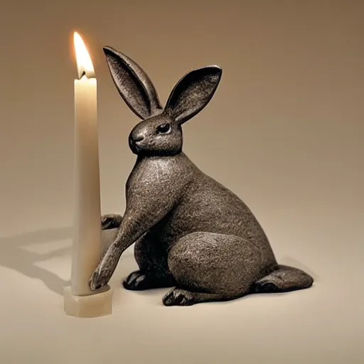 Image similar to rabbit sculpture of a candle - h 8 3 2