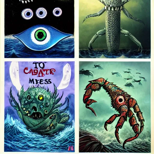 Image similar to monster from the ocean floor, the beast with a million eyes, not of this earth, attack of the crab monsters, night of the blood beast, attack of the giant leeches, creature from the haunted sea