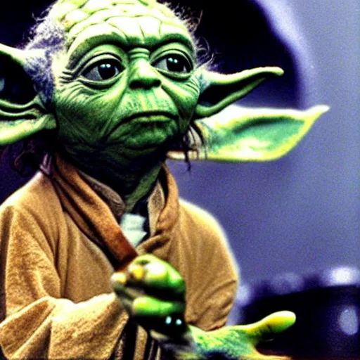 Image similar to yoda performing at woodstock