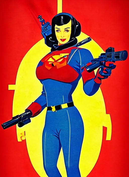 Image similar to soviet propaganda poster. beautiful cyberpunk hitwoman 😍. portrait by jean giraud and anton otto fischer and john philip falter and will eisner and gil elvgren and pixar. realistic proportions. character art. science fiction d & d. tf 2, overwatch, rb 6 s, cyberpunk 2 0 7 7, blade runner 2 0 4 9.