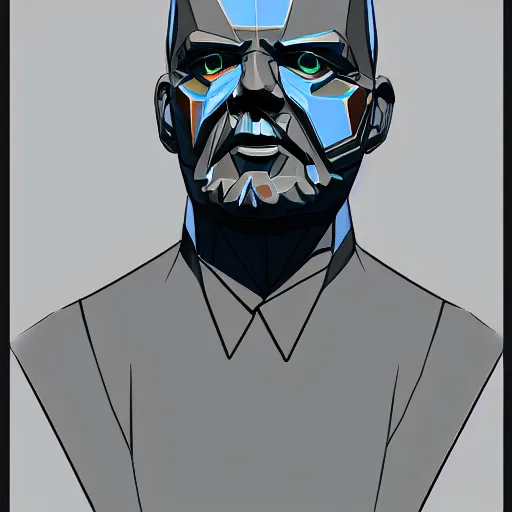 Image similar to cyberpunk vladimir lenin as the leader of a futuristic communist society, cybernetics, sharp lines, digital, artstation, colored in