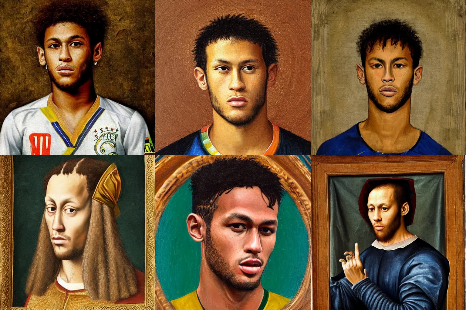 Image similar to A Renaissance portrait painting of Neymar