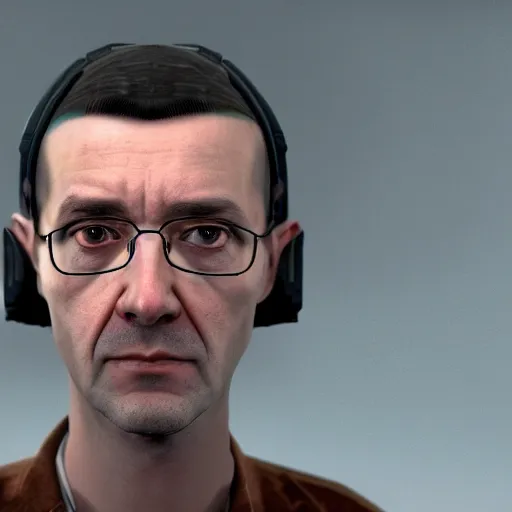 Prompt: Half life 2 gman realistic 8k portrait