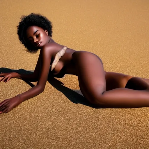 Nude Ebony Beach