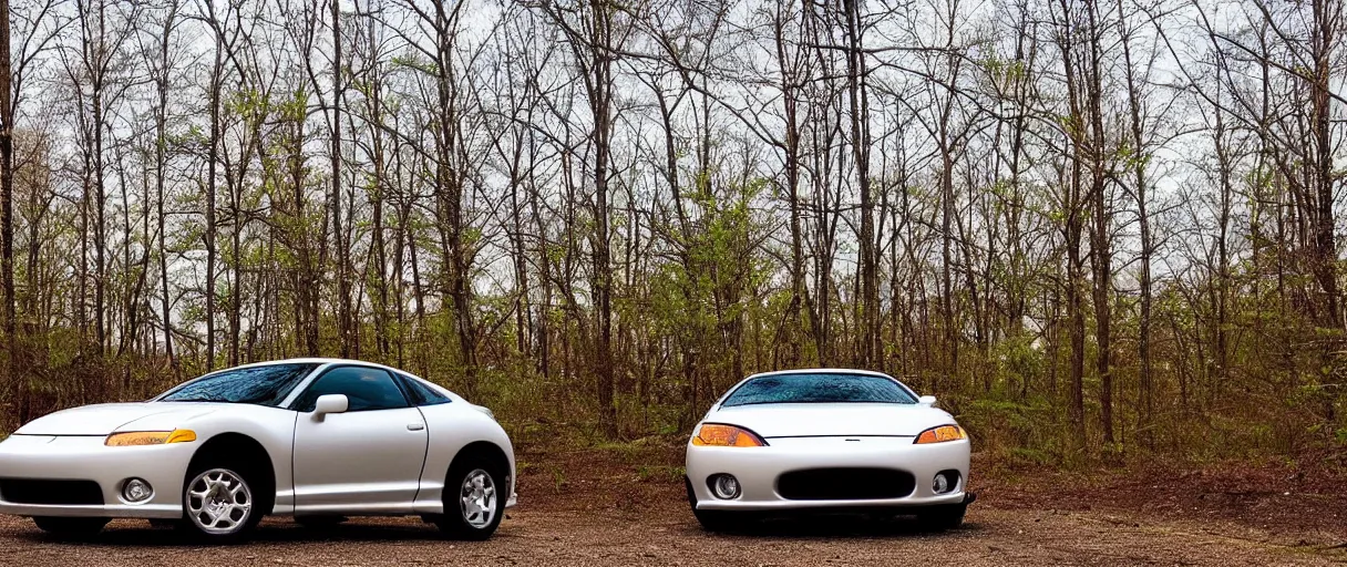 Prompt: “2003 Mitsubishi Eclipse white pearl on a us avenue wide angle forest background high speed Timelapse”