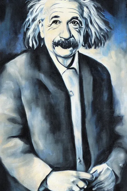 Prompt: portrait of Albert Einstein, painting, oil