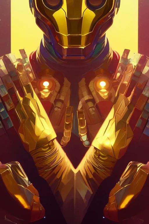 Prompt: a portrait of infinity gauntlet, fantasy, sharp focus, intricate, elegant, digital painting, artstation, matte, highly detailed, concept art, illustration, ambient lighting, art by ilya kuvshinov, artgerm, alphonse mucha, and greg rutkowski