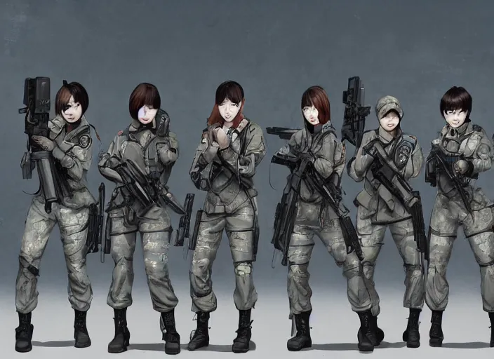 Image similar to female south korean cybernetic counterterrorist unit 7 0 7 th special mission group, tactical training, by maciej kuciara c 1 0. 0