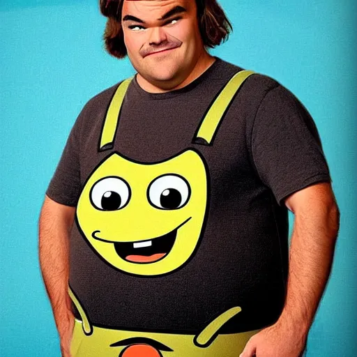 Image similar to eery resemblance of jack black. a potato as jack black, alarm clock, jack black is a potato alarm clock, it's actually a potato but really kinda spongebob