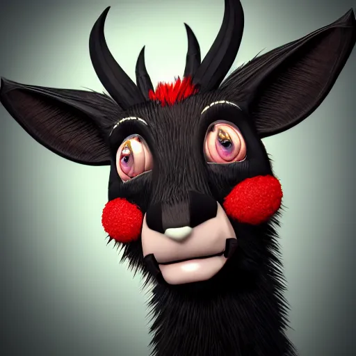 Image similar to a black goat in viva pinata, screenshot, xbox 3 6 0, 3 d art, cgstation