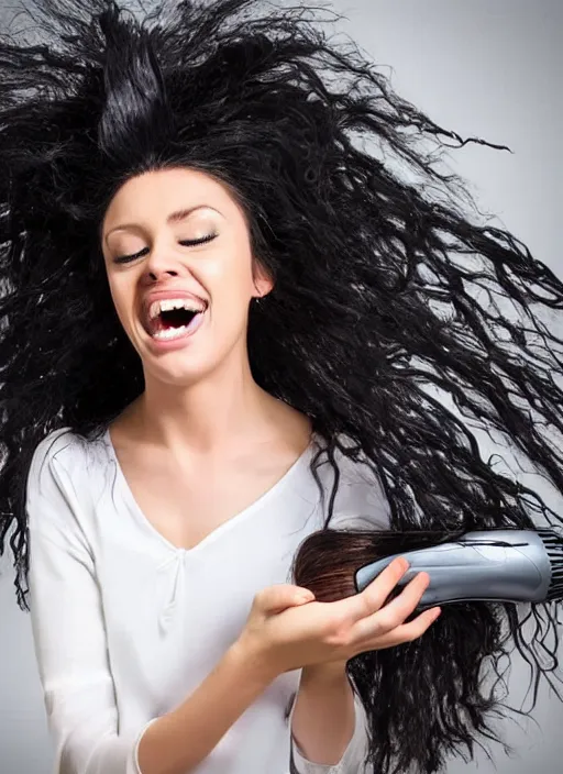 Image similar to a phone witch can be used as hair dryer