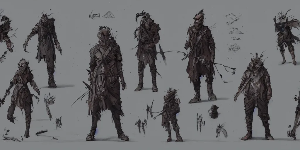 Image similar to a wanderer, character sheet, concept design, contrast, kim jung gi, greg rutkowski, zabrocki, karlkka, jayison devadas, trending on artstation, 8 k, ultra wide angle, pincushion lens effect