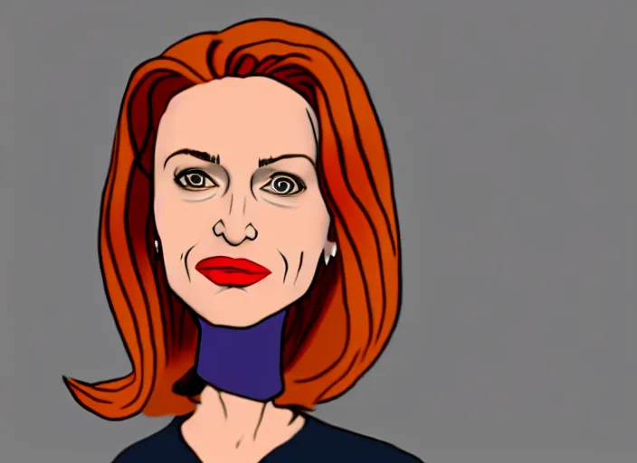 Image similar to dana scully in the style of ninteen eighties tv animation