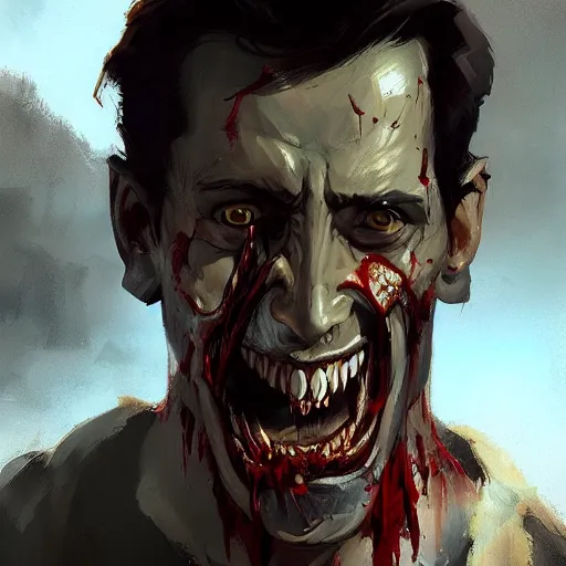 Image similar to A portrait of Ash Williams, zombie, art by greg rutkowski, matte painting, trending on artstation