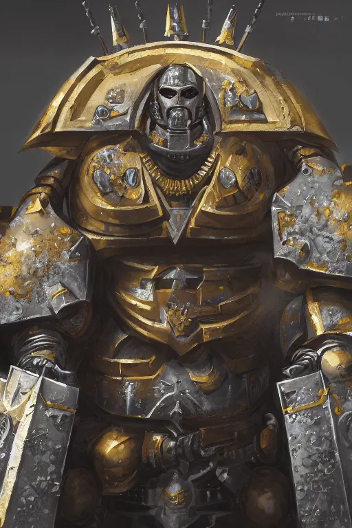 Image similar to armor portrait heros warhammer 4 0 k horus heresy fanart - the primarchs emperor by johannes helgeson animated with vfx concept artist & illustrator global illumination ray tracing hdr fanart arstation zbrush central hardmesh 8 k octane renderer comics stylized